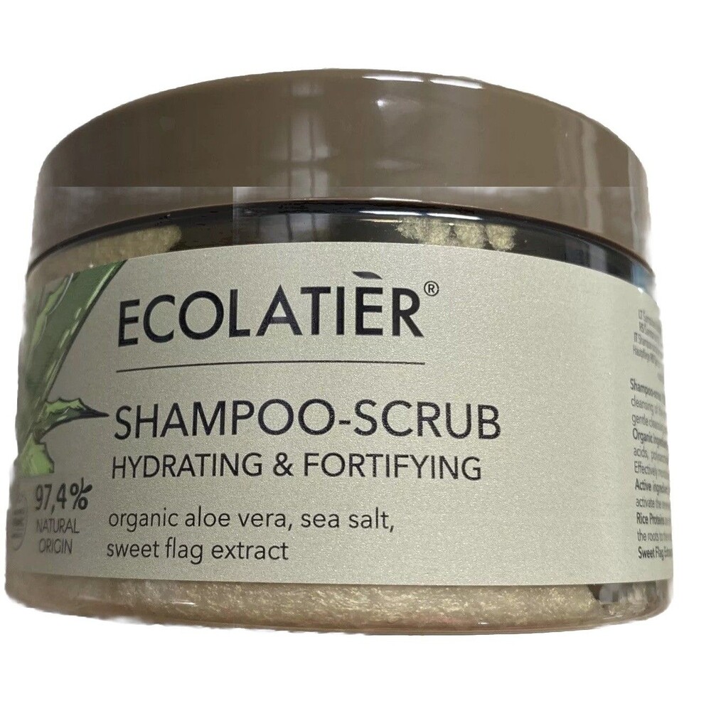 Ecolatier Natural Organic Hydrating Fortifying Shampoo Scrub Aloe Vera Sea Salt